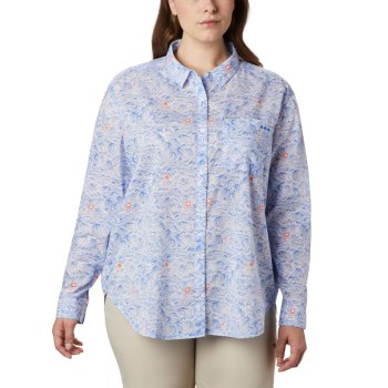 Columbia Ženske Košulje - PFG Sun Drifter II Long Sleeve Plus Size Plave | PIOK-94260